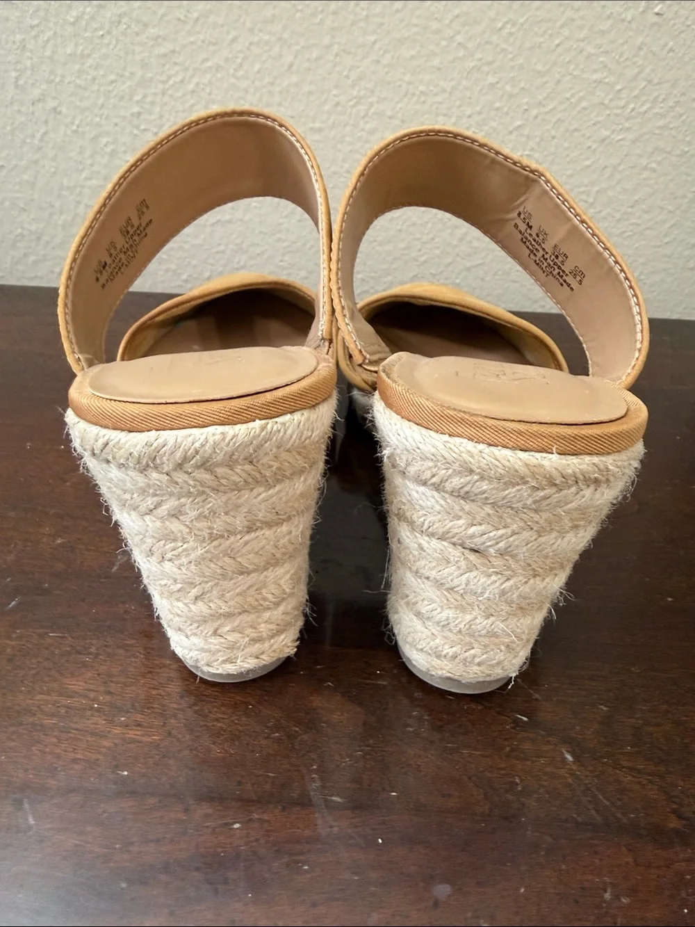 Franco Sarto Cognac Tan Suede Espadrille Mules